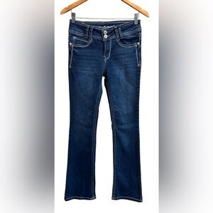 Wallflower Women's Dark Indigo Boot Cut Jeans The Luscious Curvy Fit